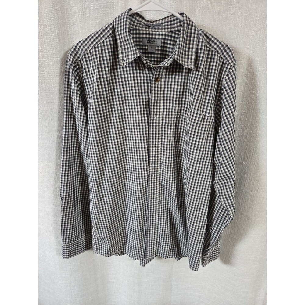 Guide Series Shirt Men's Size Large Gray Plaid Long Sleeve Button Up Pocket